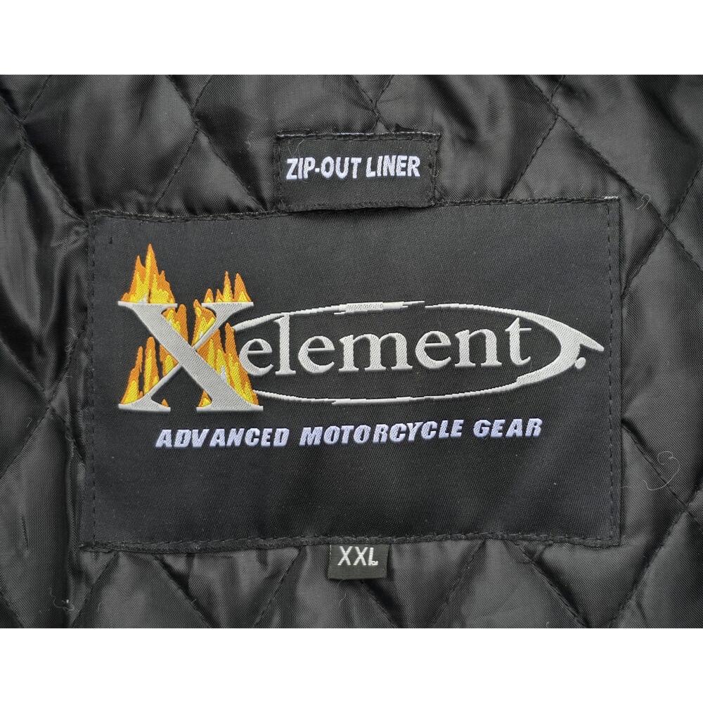 VTG Xelement Motorcycle Jacket Nylon Black Yellow PADDED Racing Men's Size XXL - Picture 8 of 13